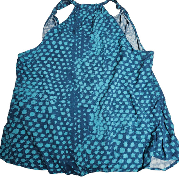 A.N.A. Racerback Tank Top Women's Size 2X Cowl Neck Polkadot Lightweight Flowy - Picture 2 of 8